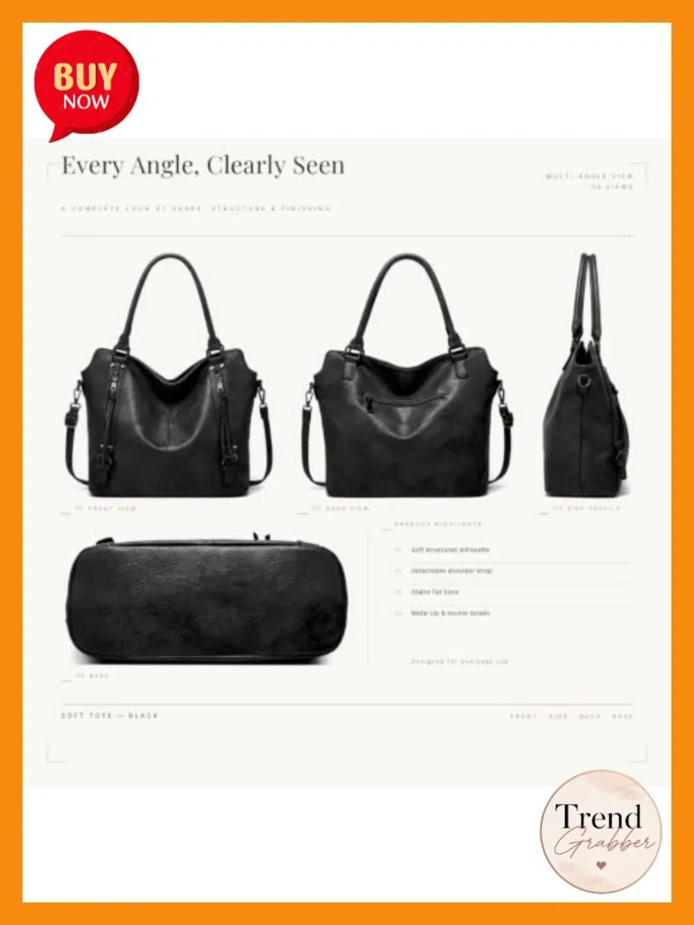 Faux Leather Hobo Shoulder Bag Crossbody Purse with Guitar Strap